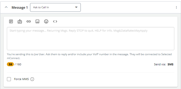 message options